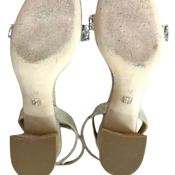 Badgley Mischka Harlow Ankle Strap Block Heel (Platino Gold) - Picture 9 of 9